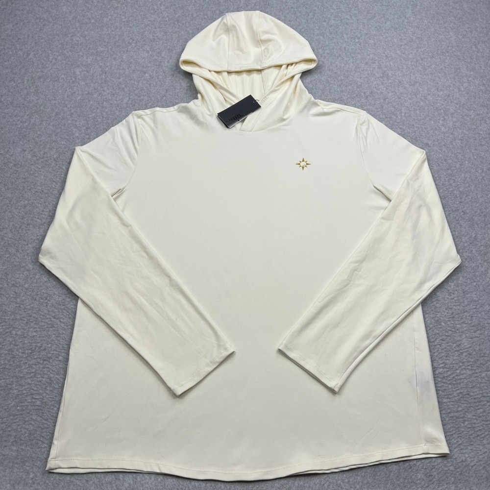 NEW UNRL Ultra Hooded Long Sleeve Mens XL‎ Coconut Solid Performance Hoodie Golf
